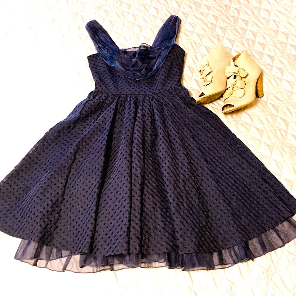 GIRLS FROM SAVOY Checkered French Peasant Dress